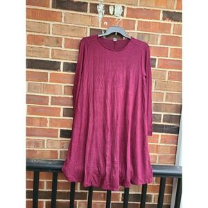 Old Navy Plus Size Burgundy Long Sleeve Swing Dress Size 1X